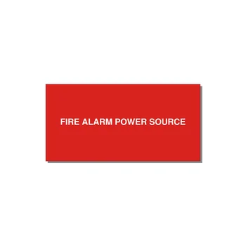 6.0x3.0" Fire Safety Label - FIRE ALARM POWER SOURCE — 6x3" White on Red, Adhesive