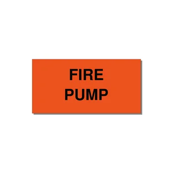 6.0x3.0" Fire Safety Label - FIRE PUMP — 6x3" Black on Orange, Adhesive
