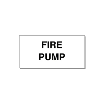 6.0x3.0" Fire Safety Label - FIRE PUMP — 6x3" Black on White, Adhesive