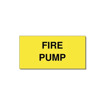 6.0x3.0" Fire Safety Label - FIRE PUMP — 6x3" Black on Yellow, Adhesive