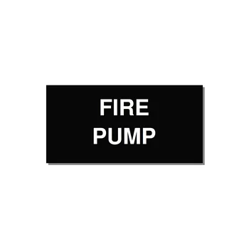 6.0x3.0" Fire Safety Label - FIRE PUMP — 6x3" White on Black, Adhesive