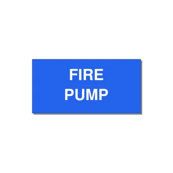 6.0x3.0" Fire Safety Label - FIRE PUMP — 6x3" White on Blue, Adhesive