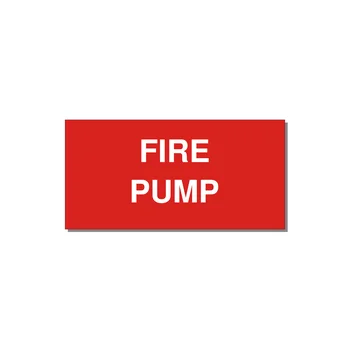 6.0x3.0" Fire Safety Label - FIRE PUMP — 6x3" White on Red, Adhesive