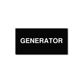 6.0x3.0" Generator Equipment Label - GENERATOR — 6x3" White on Black, Adhesive