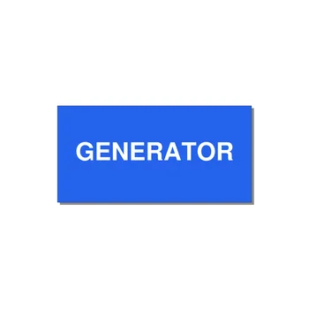 6.0x3.0" Generator Equipment Label - GENERATOR — 6x3" White on Blue, Adhesive