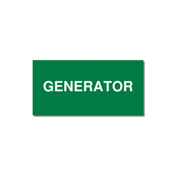 6.0x3.0" Generator Equipment Label - GENERATOR — 6x3" White on Green, Adhesive