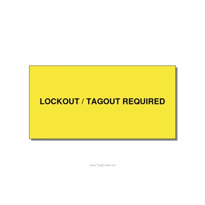 6.0x3.0" Lockout Tagout Label - LOCKOUT / TAGOUT REQUIRED, Black/Yellow, Adhesiv thumbnail