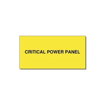 6.0x3.0" Panel Identification Label - CRITICAL POWER PANEL — 6x3" Black on Yellow, Adhesive