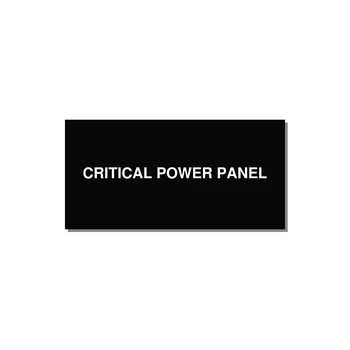 6.0x3.0" Panel Identification Label - CRITICAL POWER PANEL — 6x3" White on Black, Adhesive