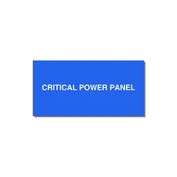 6.0x3.0" Panel Identification Label - CRITICAL POWER PANEL — 6x3" White on Blue, Adhesive