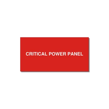 6.0x3.0" Panel Identification Label - CRITICAL POWER PANEL — 6x3" White on Red, Adhesive