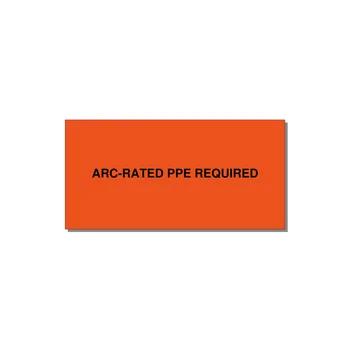 6.0x3.0" PPE Requi — 6x3" Black on Orange, Adhesive