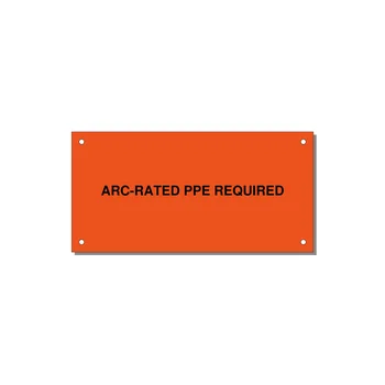 6.0x3.0" PPE Requi — 6x3" Black on Orange, Holes