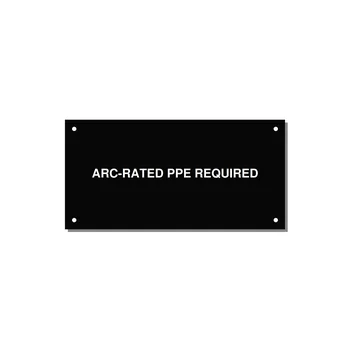 6.0x3.0" PPE Requi — 6x3" White on Black, Holes