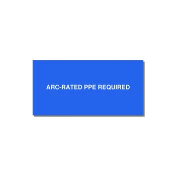 6.0x3.0" PPE Requi — 6x3" White on Blue, Adhesive