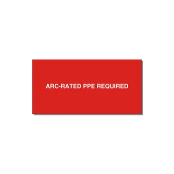 6.0x3.0" PPE Requi — 6x3" White on Red, Adhesive
