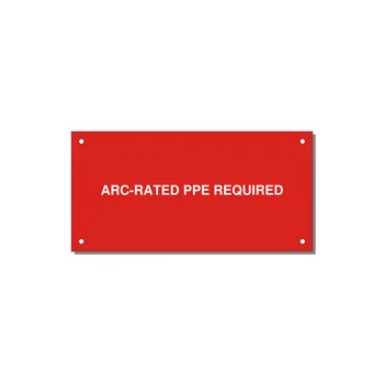 6.0x3.0" PPE Requi — 6x3" White on Red, Holes