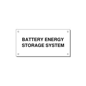 6.0x3.0" Safety Label - BATTERY ENERGY STORAGE SY — 6x3" Black on White, Holes
