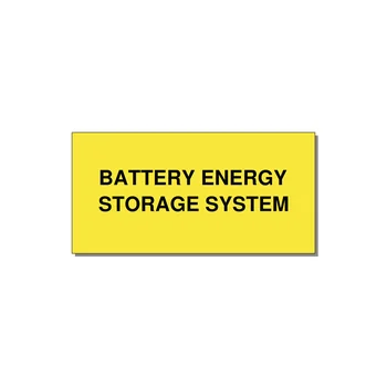 6.0x3.0" Safety Label - BATTERY ENERGY STORAGE SY — 6x3" Black on Yellow, Adhesive