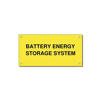 6.0x3.0" Safety Label - BATTERY ENERGY STORAGE SY — 6x3" Black on Yellow, Holes