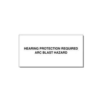 6.0x3.0" Safety Label - HEARING PROTECTION REQUIR — 6x3" Black on White, Adhesive