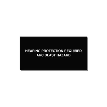 6.0x3.0" Safety Label - HEARING PROTECTION REQUIR — 6x3" White on Black, Adhesive