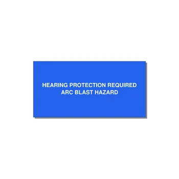 6.0x3.0" Safety Label - HEARING PROTECTION REQUIR — 6x3" White on Blue, Adhesive