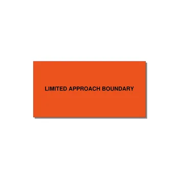 6.0x3.0" Safety Label - LIMITED APPROACH BOUNDARY — 6x3" Black on Orange, Adhesive