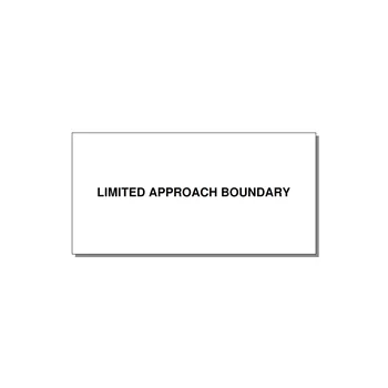 6.0x3.0" Safety Label - LIMITED APPROACH BOUNDARY — 6x3" Black on White, Adhesive