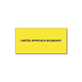 6.0x3.0" Safety Label - LIMITED APPROACH BOUNDARY — 6x3" Black on Yellow, Adhesive