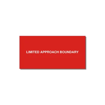 6.0x3.0" Safety Label - LIMITED APPROACH BOUNDARY — 6x3" White on Red, Adhesive