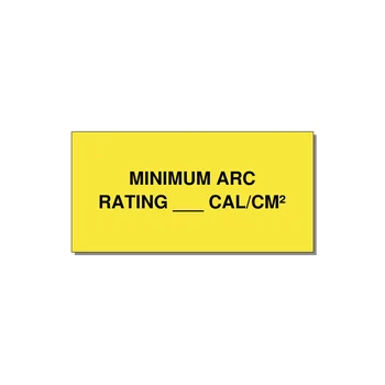 6.0x3.0" Safety Label - MINIMUM ARC RATING ___ CA — 6x3" Black on Yellow, Adhesive