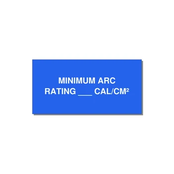 6.0x3.0" Safety Label - MINIMUM ARC RATING ___ CA — 6x3" White on Blue, Adhesive