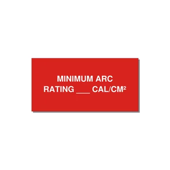 6.0x3.0" Safety Label - MINIMUM ARC RATING ___ CA — 6x3" White on Red, Adhesive