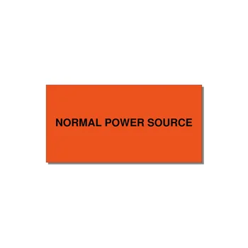 6.0x3.0" Safety Label - NORMAL POWER SOURCE — 6x3" Black on Orange, Adhesive