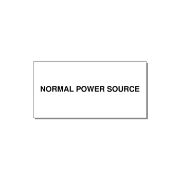 6.0x3.0" Safety Label - NORMAL POWER SOURCE — 6x3" Black on White, Adhesive