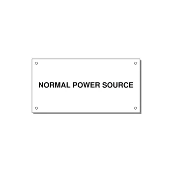 6.0x3.0" Safety Label - NORMAL POWER SOURCE — 6x3" Black on White, Holes