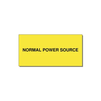 6.0x3.0" Safety Label - NORMAL POWER SOURCE — 6x3" Black on Yellow, Adhesive