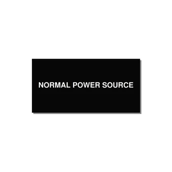 6.0x3.0" Safety Label - NORMAL POWER SOURCE — 6x3" White on Black, Adhesive