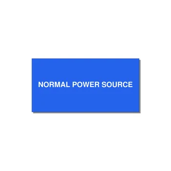 6.0x3.0" Safety Label - NORMAL POWER SOURCE — 6x3" White on Blue, Adhesive