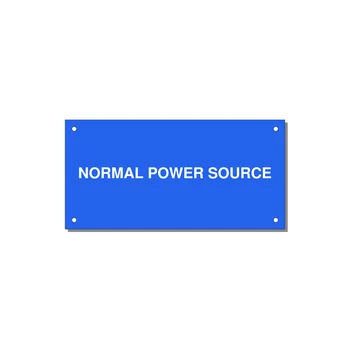 6.0x3.0" Safety Label - NORMAL POWER SOURCE — 6x3" White on Blue, Holes