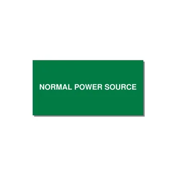 6.0x3.0" Safety Label - NORMAL POWER SOURCE — 6x3" White on Green, Adhesive