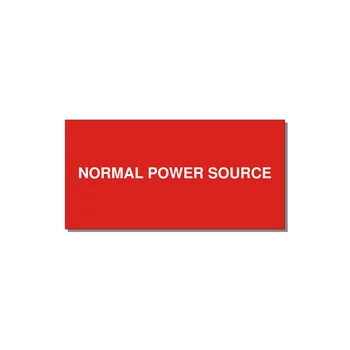 6.0x3.0" Safety Label - NORMAL POWER SOURCE — 6x3" White on Red, Adhesive