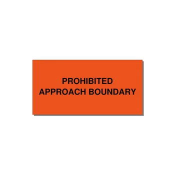 6.0x3.0" Safety Label - PROHIBITED APPROACH BOUND — 6x3" Black on Orange, Adhesive