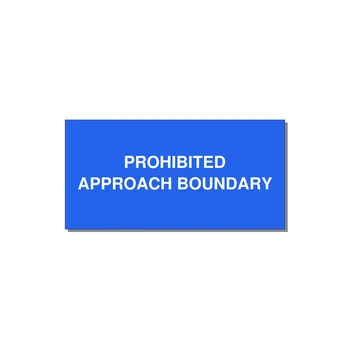 6.0x3.0" Safety Label - PROHIBITED APPROACH BOUND — 6x3" White on Blue, Adhesive