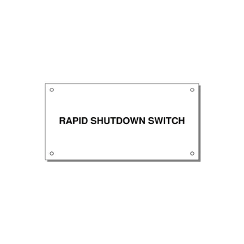 6.0x3.0" Safety Label - RAPID SHUTDOWN SWITCH — 6x3" Black on White, Holes