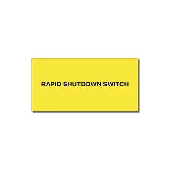 6.0x3.0" Safety Label - RAPID SHUTDOWN SWITCH — 6x3" Black on Yellow, Adhesive