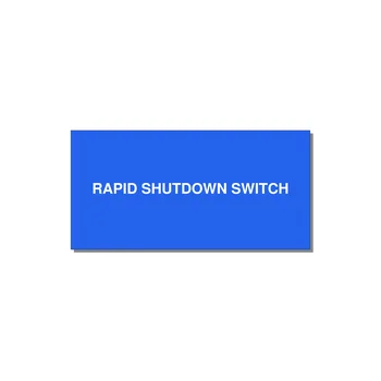 6.0x3.0" Safety Label - RAPID SHUTDOWN SWITCH — 6x3" White on Blue, Adhesive