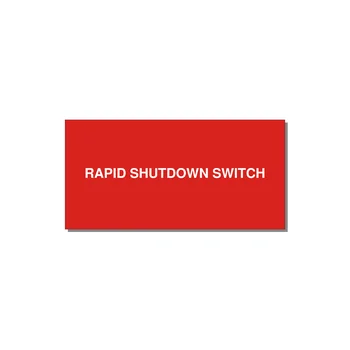 6.0x3.0" Safety Label - RAPID SHUTDOWN SWITCH — 6x3" White on Red, Adhesive