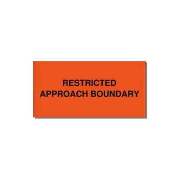 6.0x3.0" Safety Label - RESTRICTED APPROACH BOUND — 6x3" Black on Orange, Adhesive